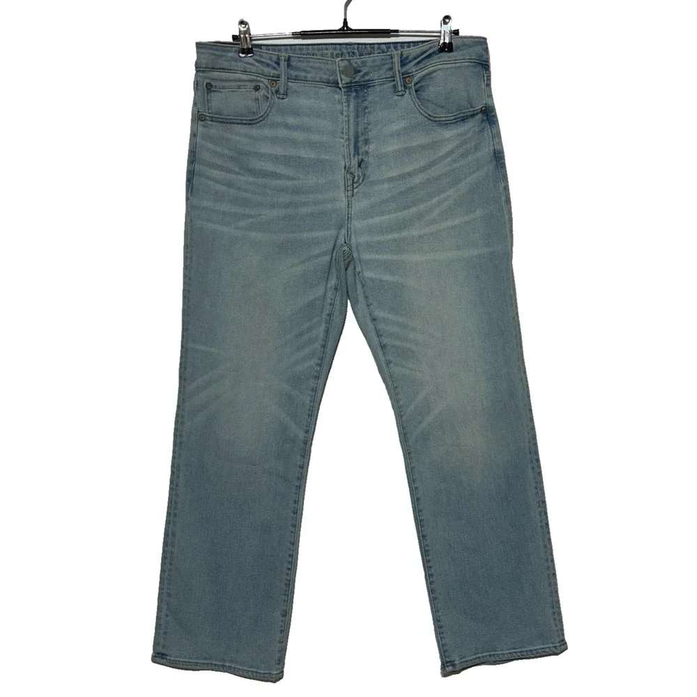 American Eagle Jeans Mens 36X30 Blue Bootcut Level Flex Light Wash Actual 36X29
